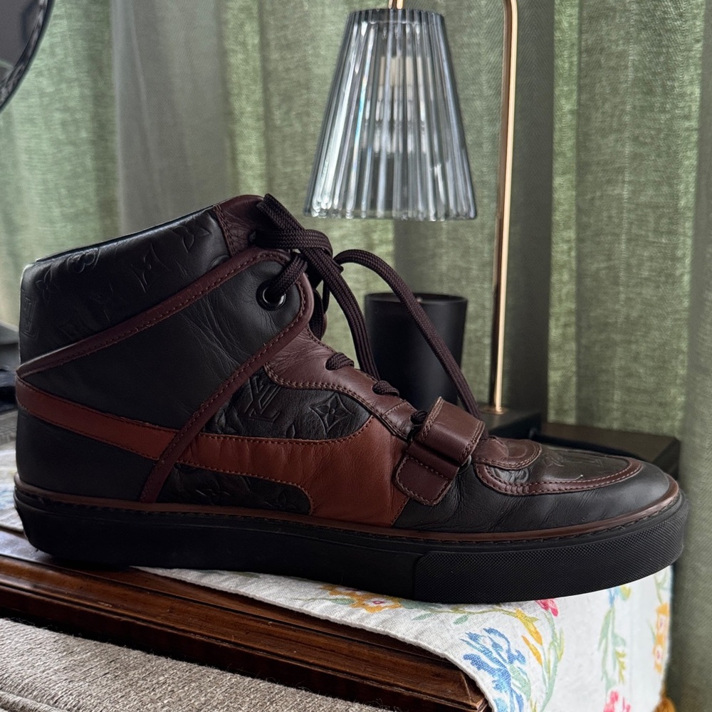 Men's Brown High-Top Sneakers - Picture 5 of 8